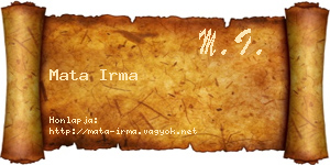 Mata Irma névjegykártya